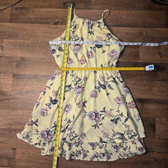 Blue Rain yellow floral print dress size medium - Picture 5 of 7